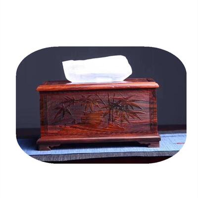 8756盒富复古大红酸枝花开纸贵餐巾纸抽纸盒家用巾客厅茶几餐桌