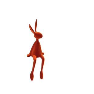 奶00003油风坐姿式兔子摆件柜现代客厅玄关品酒柜电视桌面装饰法