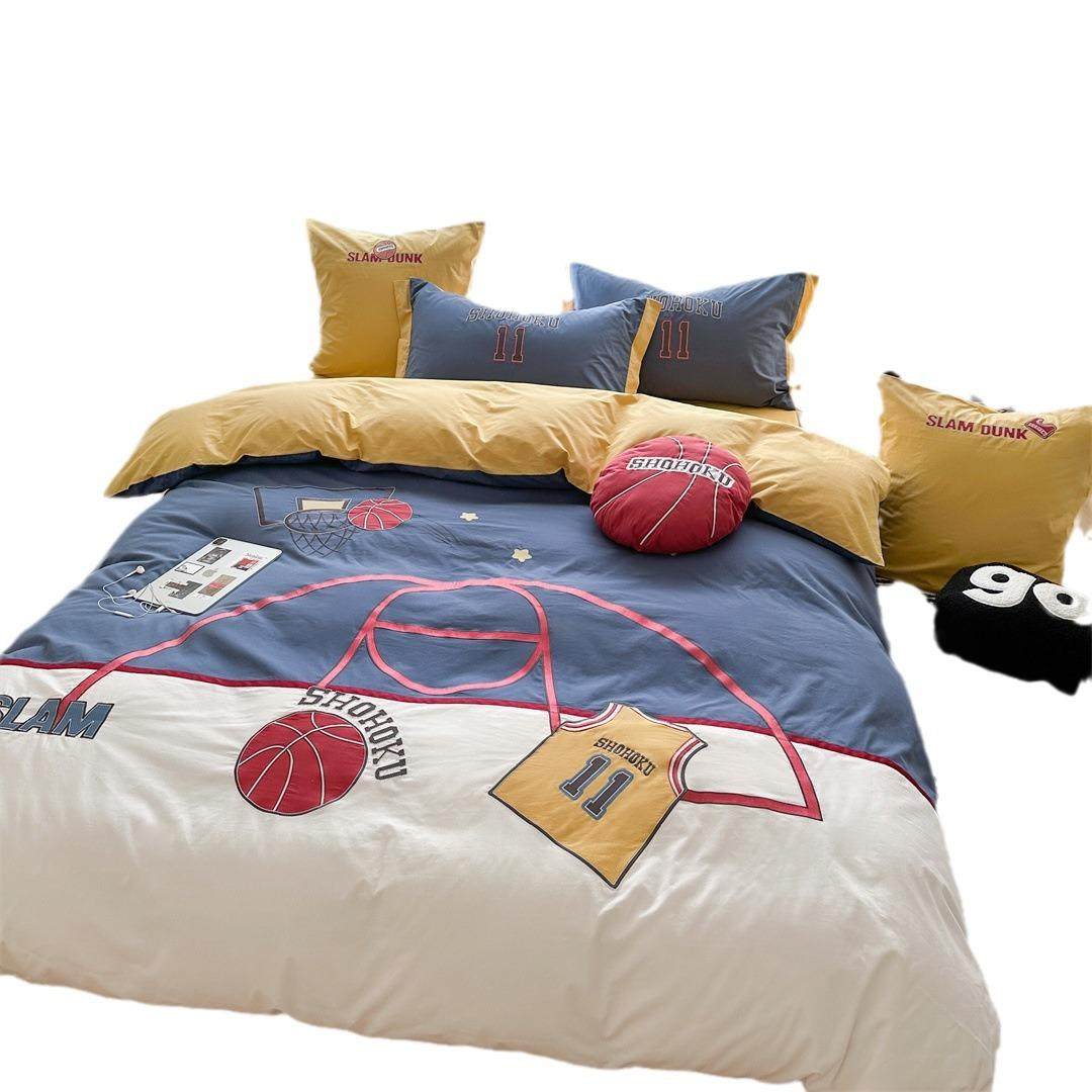 青春风男孩篮球刺绣寝具单双人床品学生全棉水洗棉三四件套家纺,床上用品,床品套件/四件套/多件套,淘宝优惠券,粉丝福利购,淘宝优惠卷