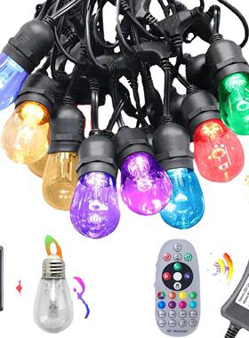 5V美规48FTS14RGB直插灯珠15灯灯串厂家直销户外装饰灯