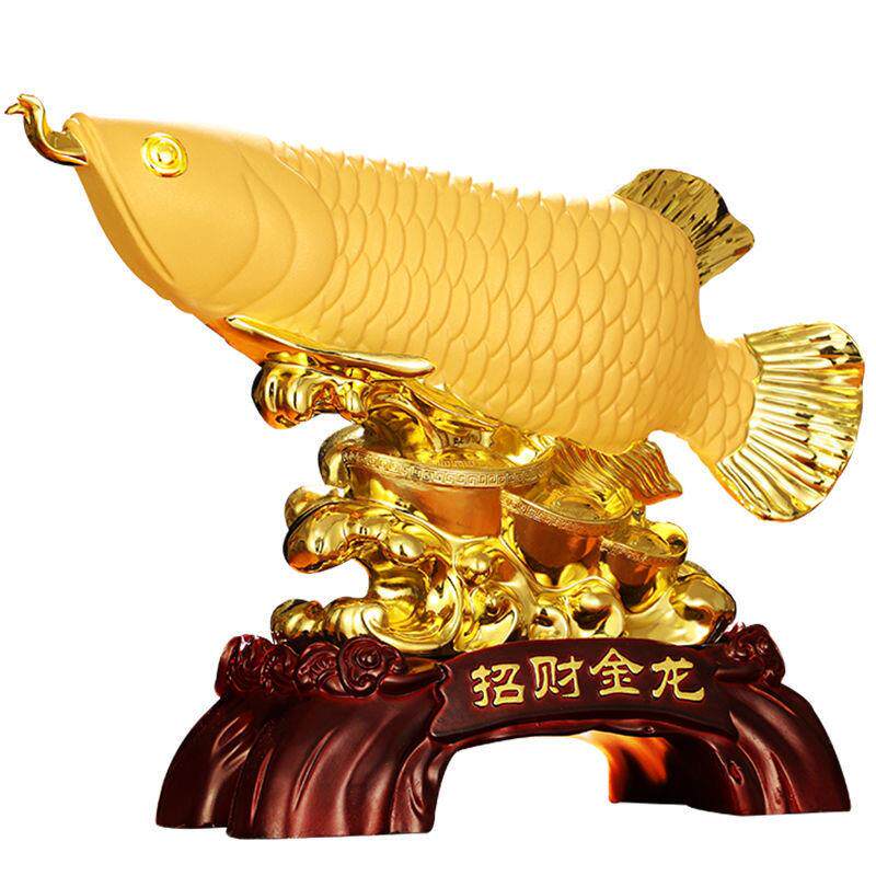 金龙鱼摆件绒沙金富贵有余招财金龙鱼摆件开业乔迁店铺办公室礼品