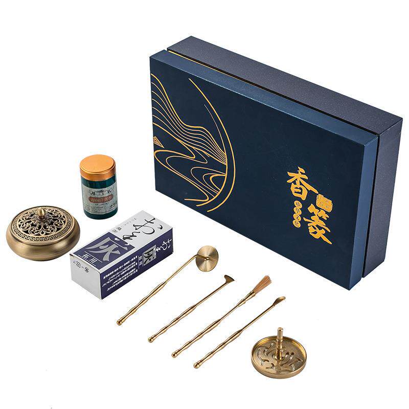 香篆香印黄铜香道工具套装一整套室内家用沉香檀香篆用具高端香炉