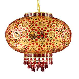 大红阳台灯笼吊灯走马灯挂饰春节结婚水晶大门电led乔迁旋转灯笼