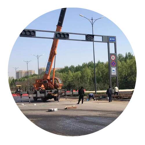 交通信号灯杆人行道交通指示灯马路道路led红绿灯升降式厂家