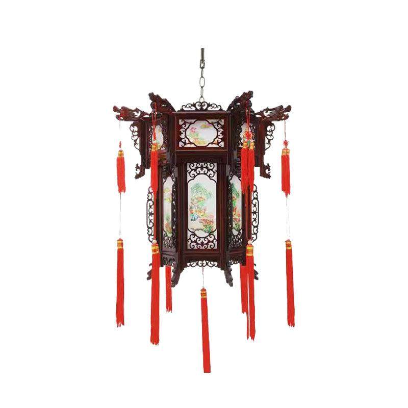 仿古中式实木六角灯笼中国风阳台大门酒店祠堂茶楼宫门头宫廷风