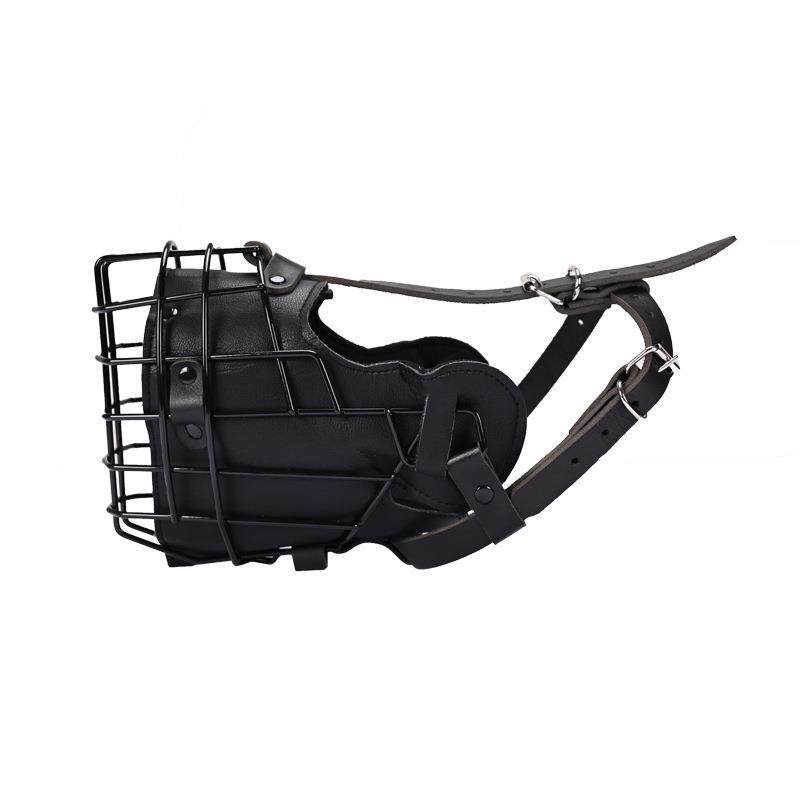 罗威纳专用口笼工作犬马犬德牧防咬嘴套不锈钢牛皮口笼训犬口笼