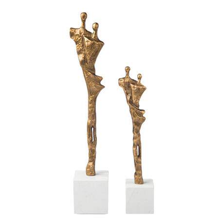 北欧式样板房客厅电视柜大理石金属断臂人摆件酒店新古典软装饰品