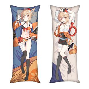 原神等身抱枕钟离甘雨刻晴胡桃动漫周边二次元长抱枕套+枕芯50CM