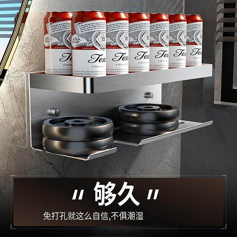 304不锈钢浴室吹风机置物架卫生间挂壁免打孔电风筒收纳支架挂架