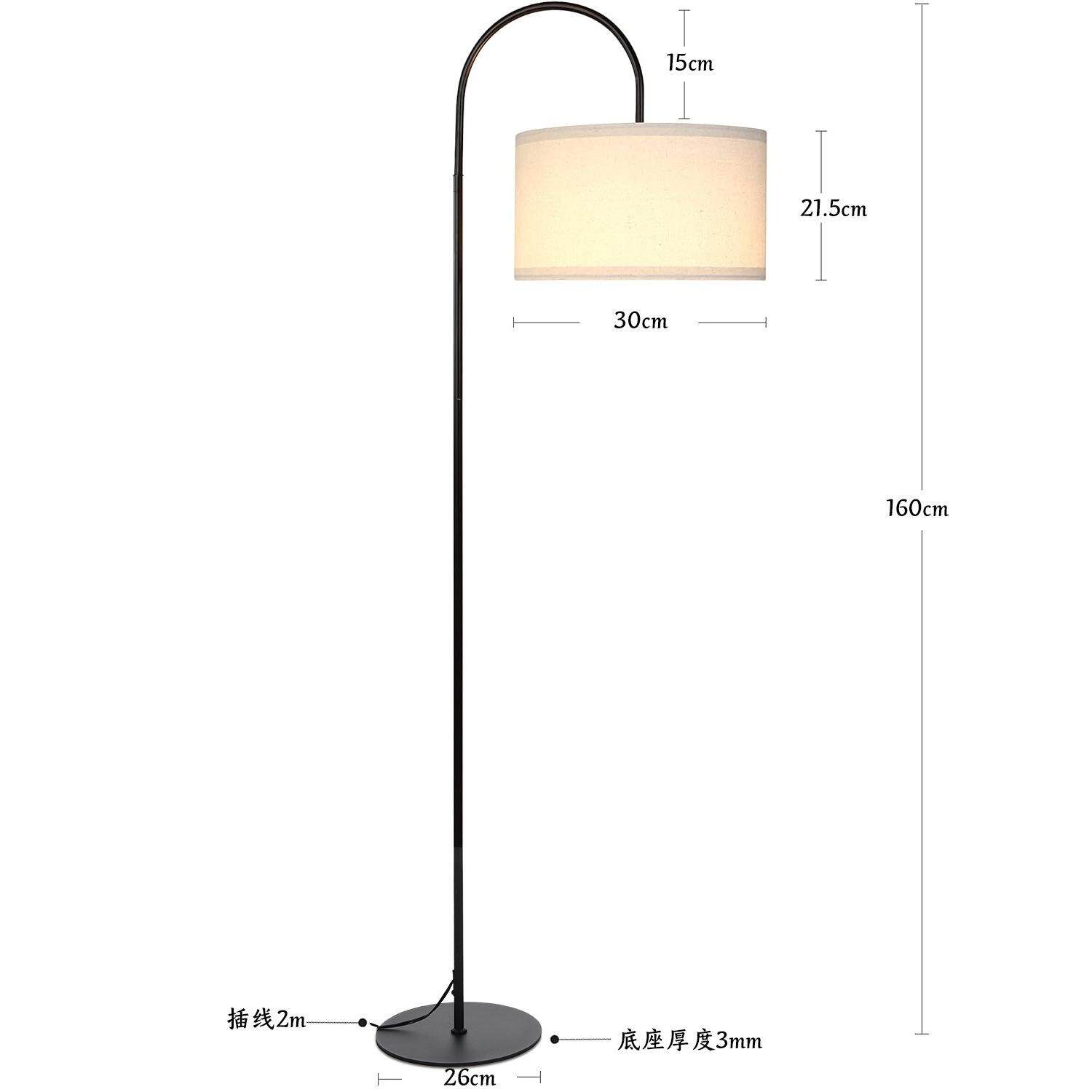 LED落地灯客厅高级感卧室布罩立式台灯中古风床头落地氛围灯