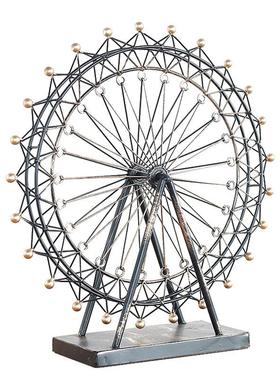 铁艺摩天轮摆件旋转发光家居装饰品客厅电视柜咖啡厅摆设摄影道具