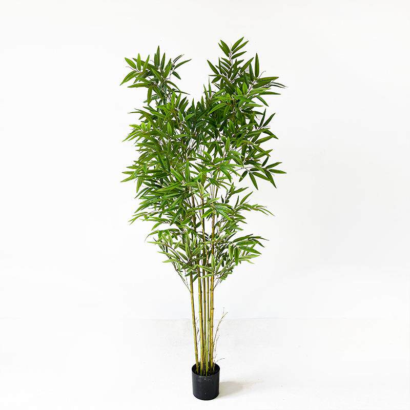 可拆卸树绿植仿真竹子装饰隔断仿真胶片竹叶盆栽金丝竹中式盆景