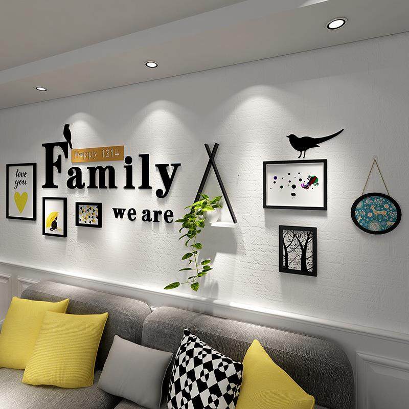 现代装饰画大墙面组合画沙发客厅墙上相框墙配钟表软装创意壁画,家居饰品,DIY亲子装饰画,淘宝优惠券,粉丝福利购,淘宝优惠卷