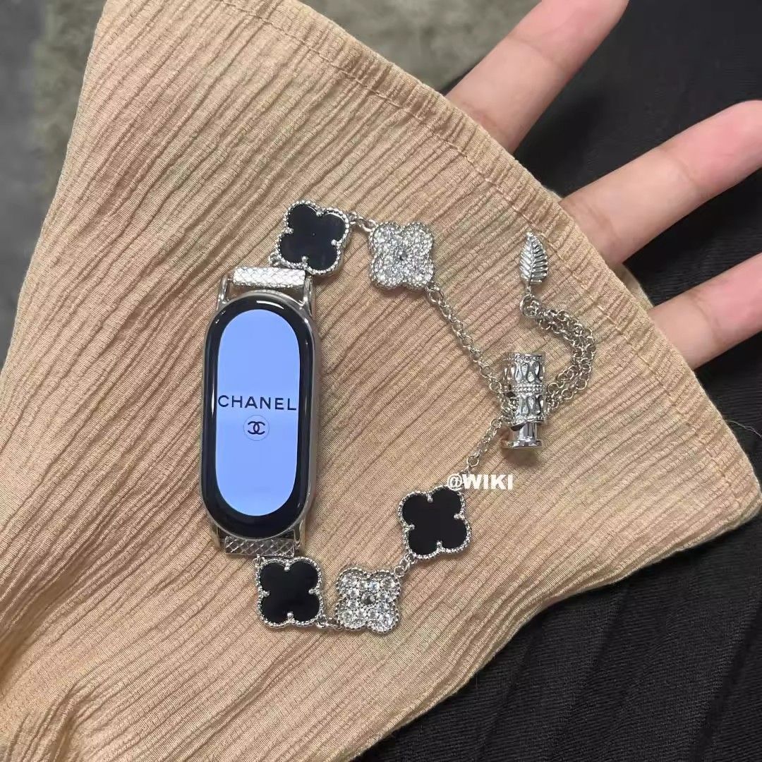 小众适用小米10表带四叶草金属小米手环9nfc轻奢女款高颜值手表带