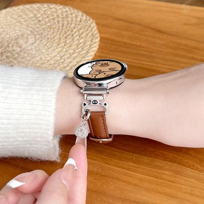 适用vivowatch5表带链夏季真皮运动智能手表iQOOwatch5手表带皮质