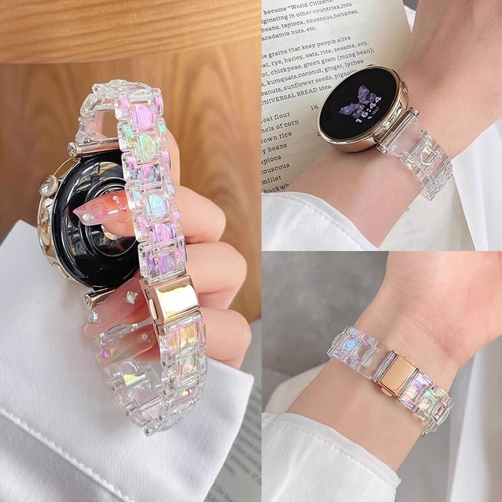 彩色透明镭射树脂gt5华为GT4手表2表带GT3男女watch4新款fit3适用