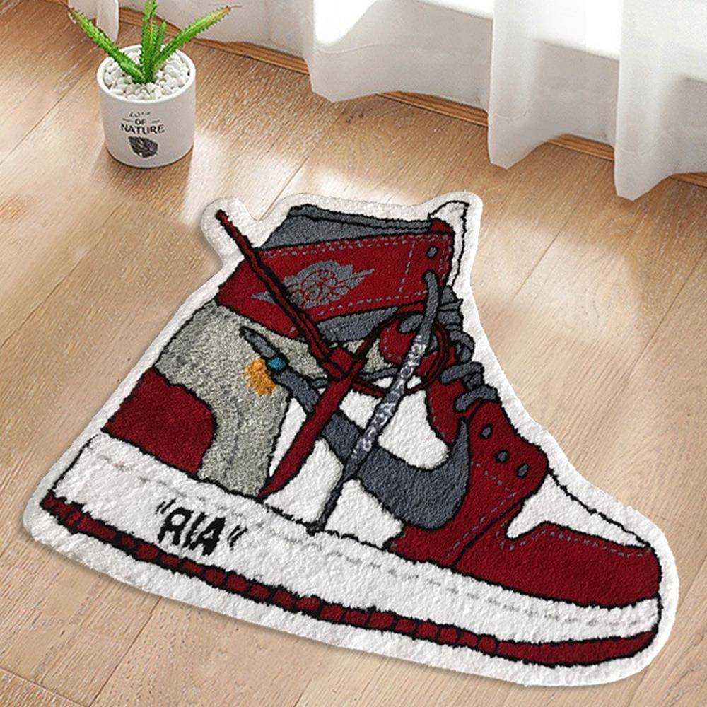 家用地毯客厅沙发卧室茶几餐厅餐厅卧室欧美流行球鞋图案毛绒地毯