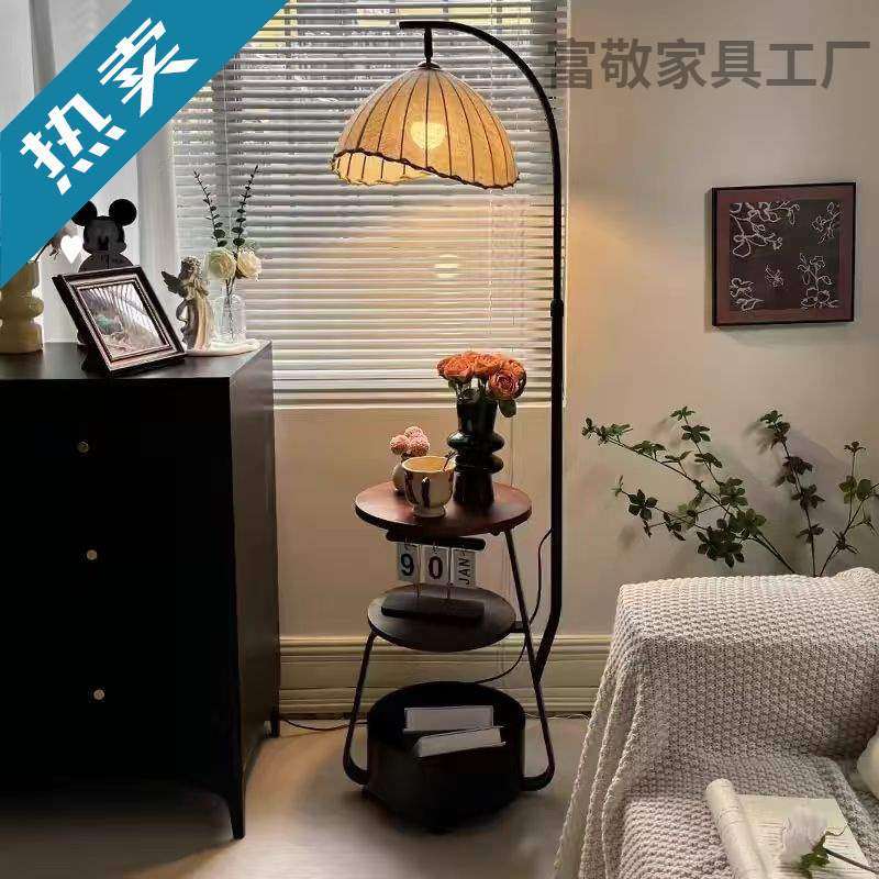古风法式复古茶几落地灯客厅氛围灯一体灯中沙发卧室床头柜置物旁,3C数码配件,USB灯,淘宝优惠券,粉丝福利购,淘宝优惠卷