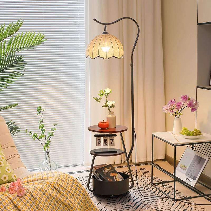 法式客厅古风落地灯沙发卧室置物架茶几复古氛围台灯一体床头柜,3C数码配件,USB灯,淘宝优惠券,粉丝福利购,淘宝优惠卷