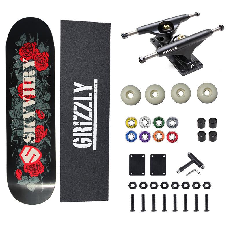 中级双翘板31*8英寸东北枫木板OS780砂纸高弹102A52PU轮急速轴承