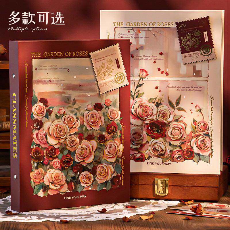 玫瑰高颜值同学录小学生六年级毕业成长纪念册2025年新款文艺复古