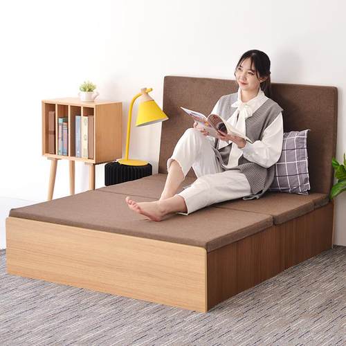 俏喜办公室午睡单人床隐形可折叠床便携家用伸缩双人风琴纸床结实