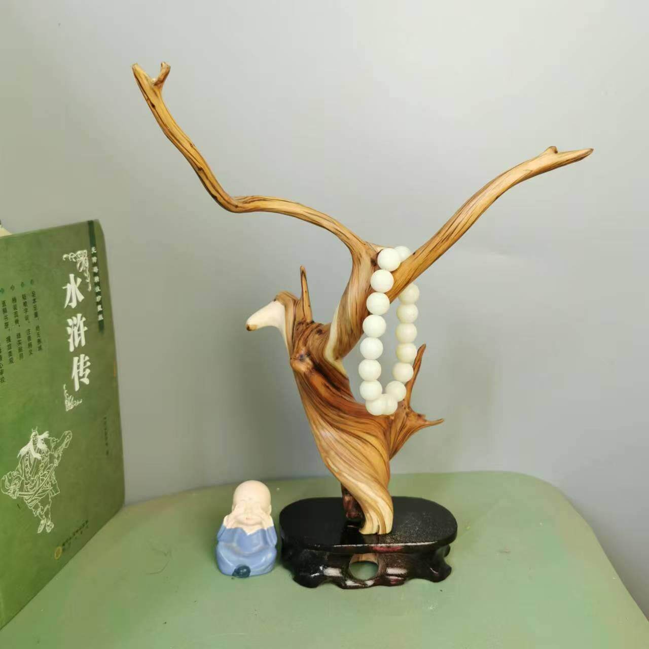 根雕木雕摆件手串架桌面树根原生态根艺家居装饰品工艺品太行崖柏