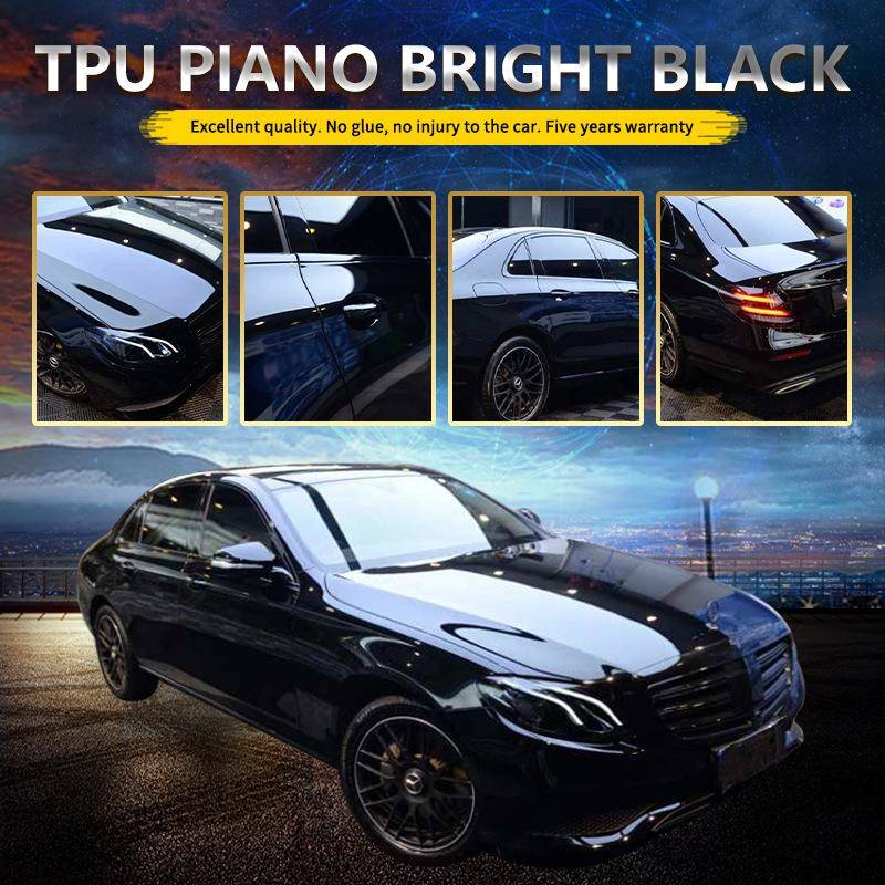 汽车改色膜TPU超亮钢琴可修复亮光黑全车改色贴膜漆面车衣改色膜