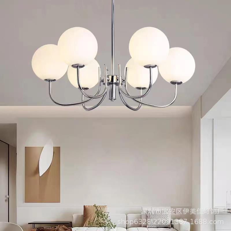 北欧客厅灯吊灯现代简约书房卧室餐厅灯创意个性铁艺玻璃魔豆灯具