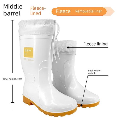 巴武耐酸碱加棉雨鞋加绒加厚保暖冬季可拆卸雨靴水鞋柔软保暖防寒
