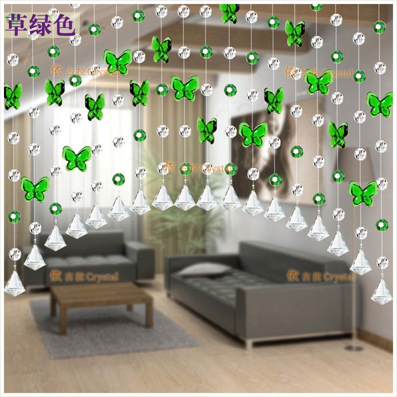 精品 水晶蝴蝶珠帘 水晶珠帘 水晶帘 G隔断 玄关 挂帘门帘 518