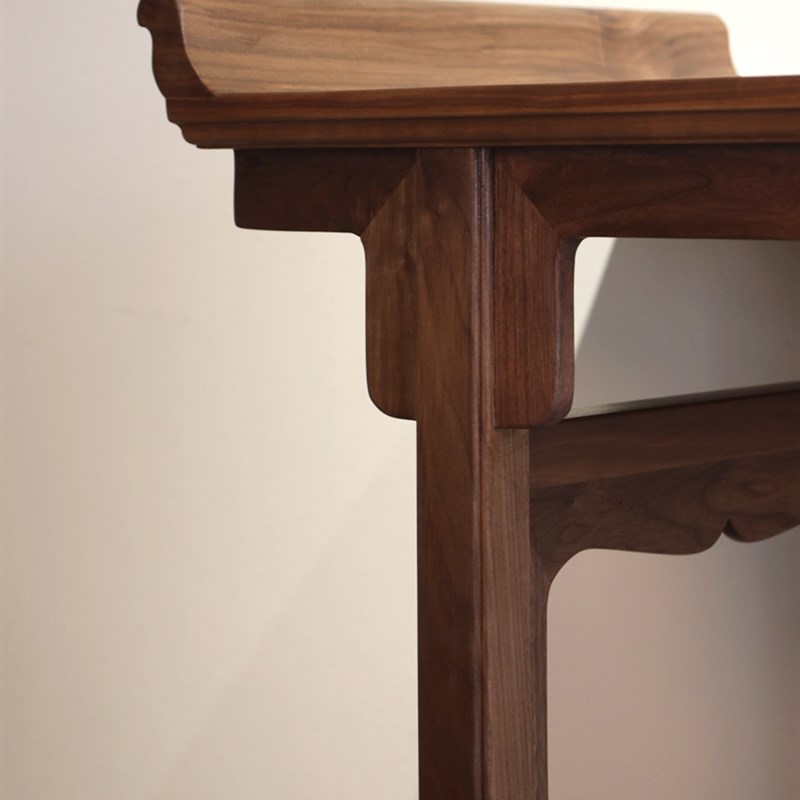 墨兰新中式供桌黑胡桃木香案中式实木玄关桌X供台翘头条案