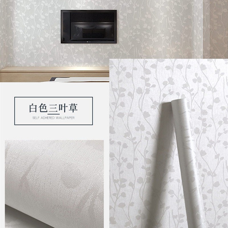 自粘壁纸PVCh100米大卷自贴墙纸田园温馨卧室背景墙壁纸翻新宿舍