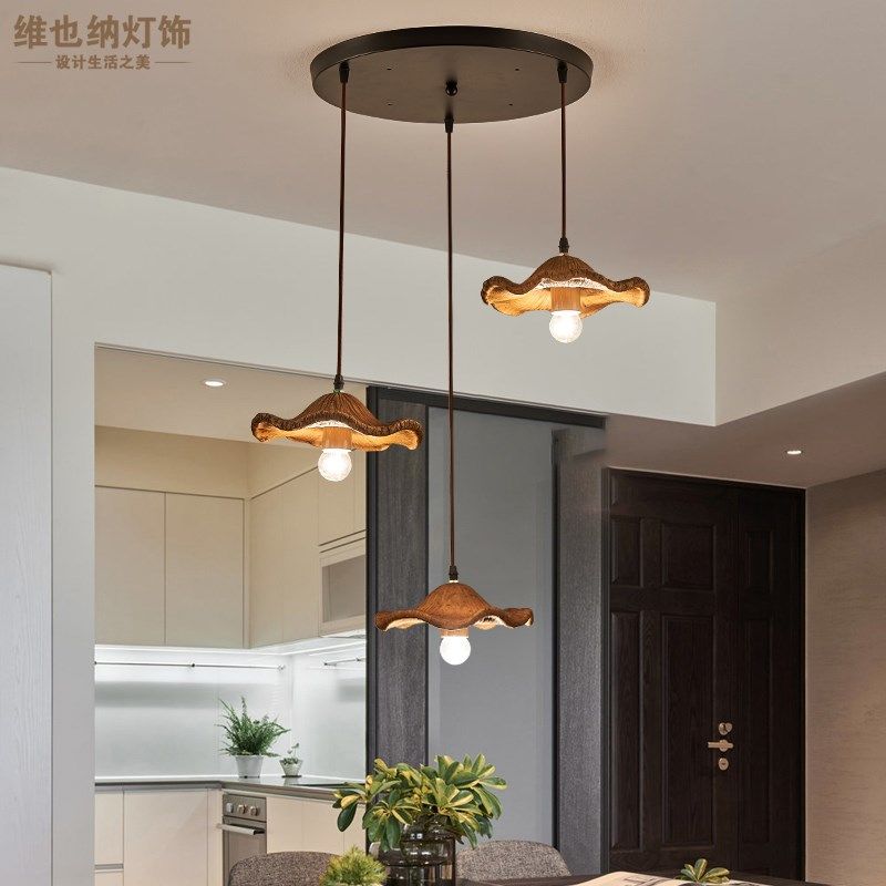 日式侘寂风餐厅吊灯三头茶室岛台吧台饭厅餐桌灯复古奶茶店灯具,家装灯饰光源,餐厅吊灯,淘宝优惠券,粉丝福利购,淘宝优惠卷