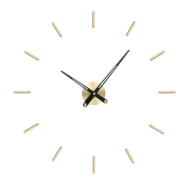 免打孔纯铜钟h表背景轻奢现代极简装饰客厅时钟挂墙家用简约挂钟