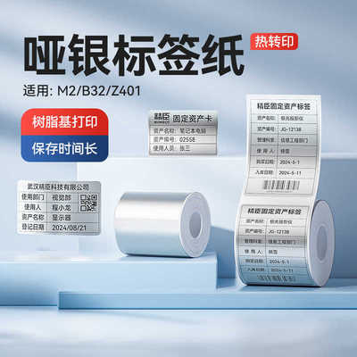 精臣M2/B32/Z401哑银签打印机不干胶四防亚银热转印固定资产打