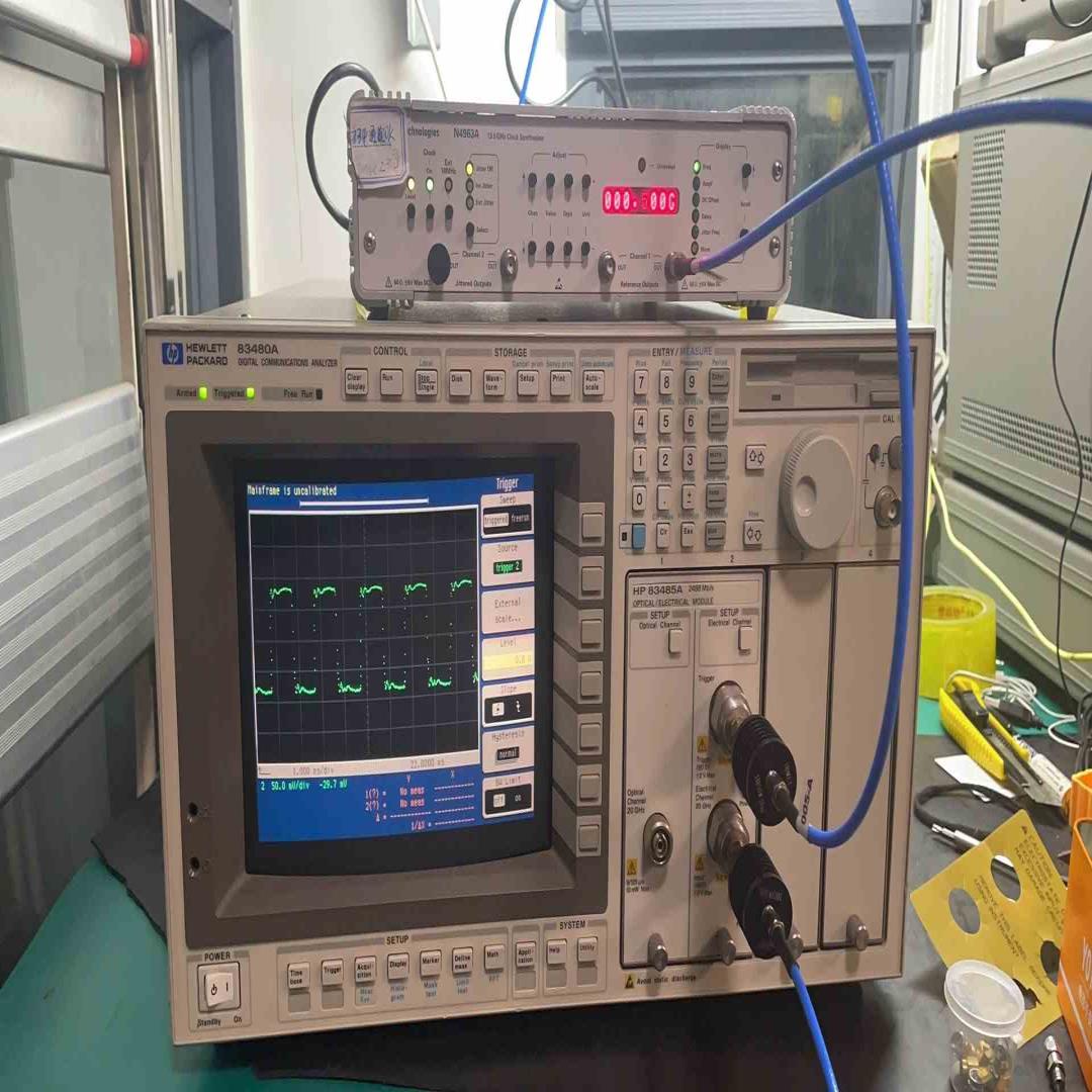 (询价)hp83480A采样示波器带83485A插件。光口支持155
