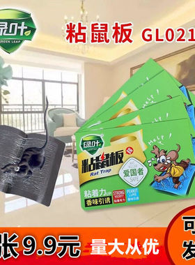 绿叶GL02115爱国者粘鼠板香味引诱粘胶家用绿叶强力粘鼠板老鼠贴