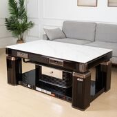 取暖桌瓦斯烤火炉燃气升降电暖茶几家用客厅电气两用电炉取暖器