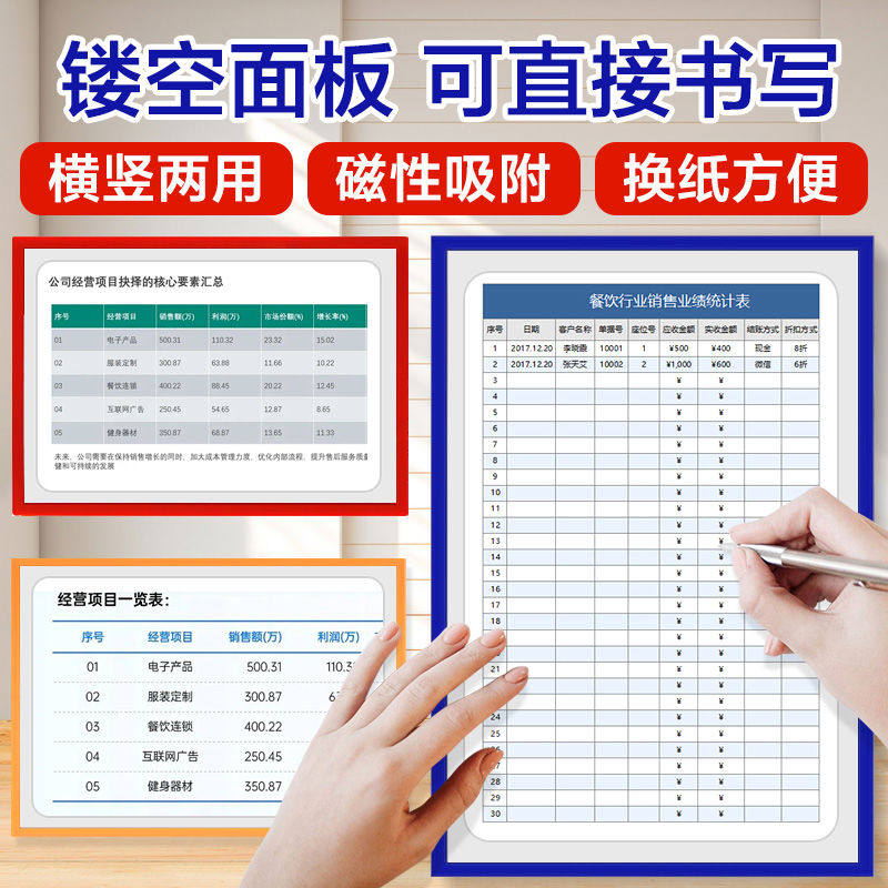 a4纸磁性展示贴磁吸框单页文件夹框看板广告框相框照片墙磁贴展示