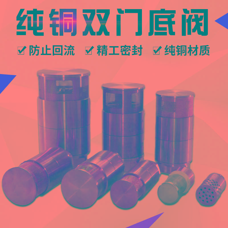 加油机双门底阀止回阀自吸泵油罐底部纯铜过滤网防回流阀1.5寸4寸