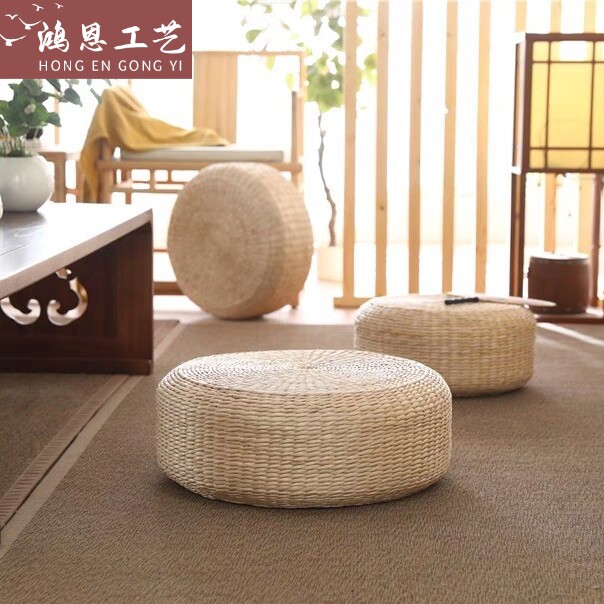 草编新款名御草居藤编蒲团喝茶垫加厚户外打坐拜佛垫瑜伽坐垫