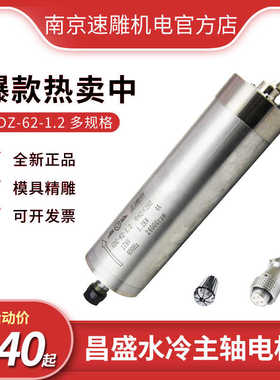 62直径昌盛主轴电机36000/60000转高速精雕模具电主轴GDZ-62-1.2