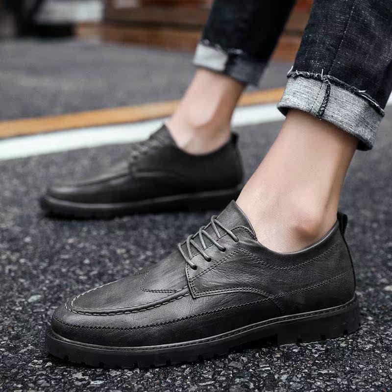 潮牌2025夏季新款真皮软底透气休闲皮鞋男士英伦防臭百搭商务男鞋