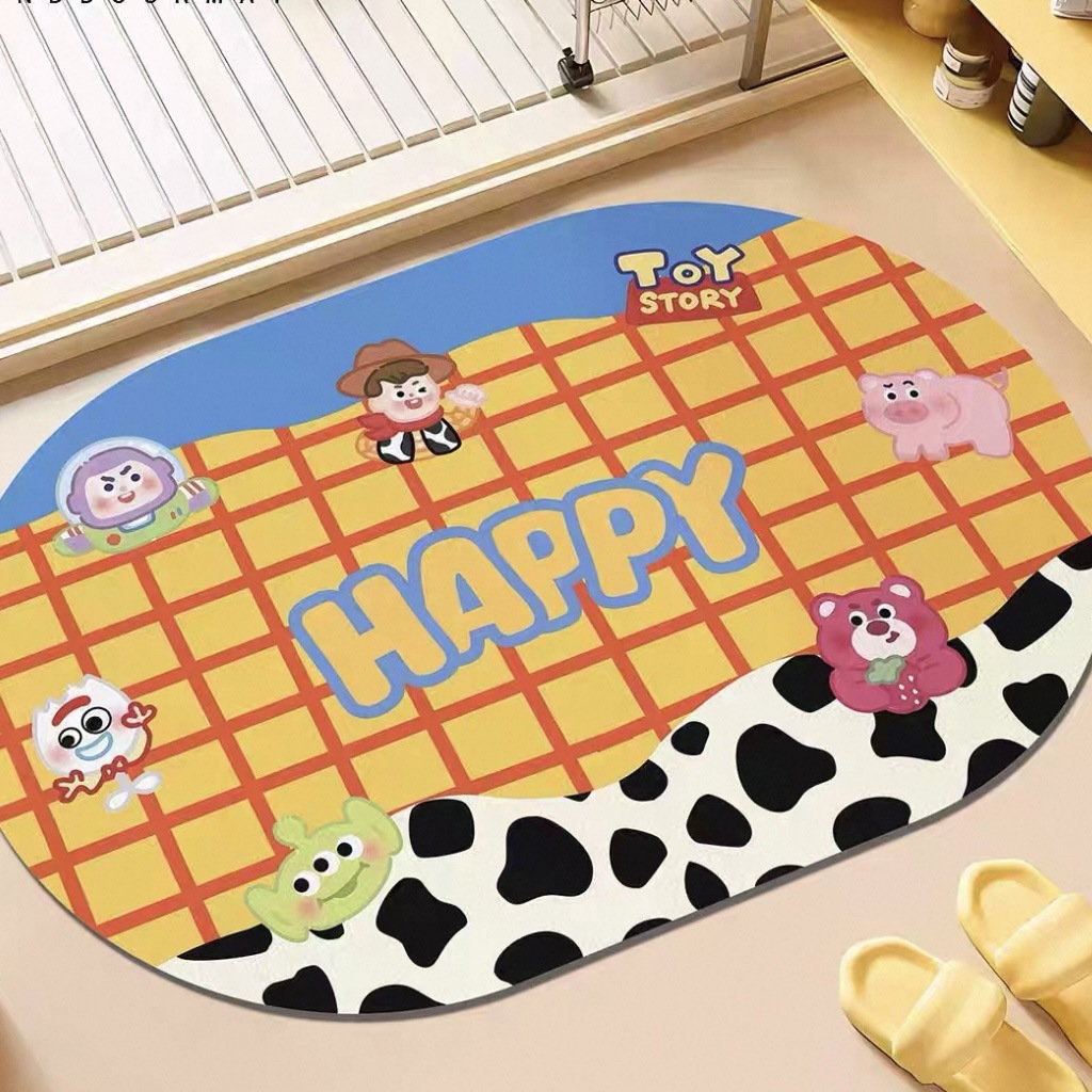 玩具总动员浴室地垫卡通防滑垫卫生间吸水速干脚垫家用门口脚垫