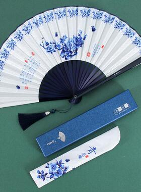 3ZBY扇子折扇风男士古风黑色小扇儿童随身便携折叠扇夏季女式