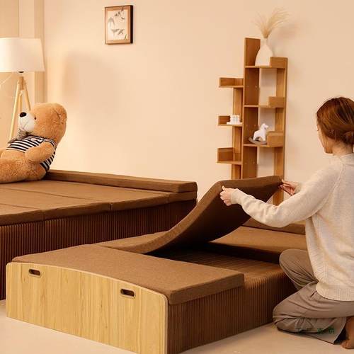 多功能折叠床双人风琴床家用单人隐形床伸缩现代简约办公午休便携