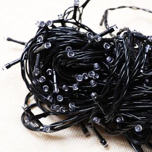 彩灯黑线防水灯串led灯串圣诞装饰灯星星灯户外庭院工程泡泡串灯