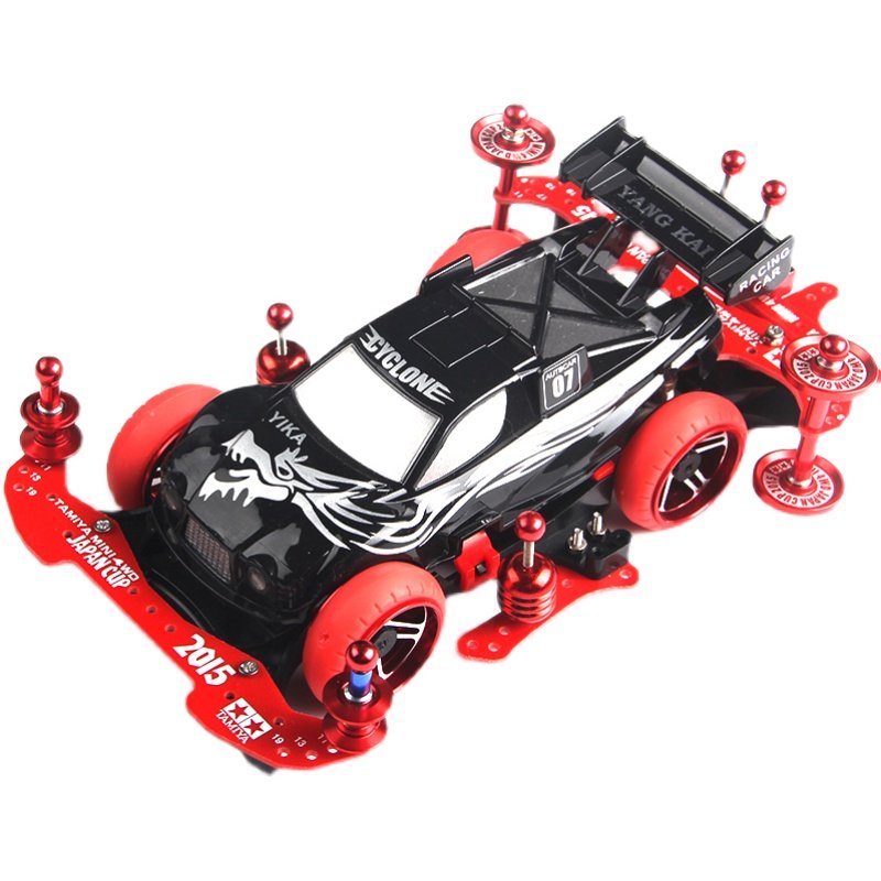 迷你四驱车四驱兄弟铝合金改装套件喷漆车壳避震MA底盘拼装版摆件