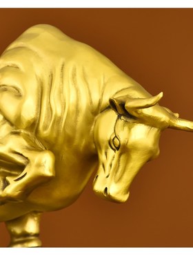 纯黄铜牛华尔街牛旺市股市生肖牛转乾公司办公室摆件公司开业礼品